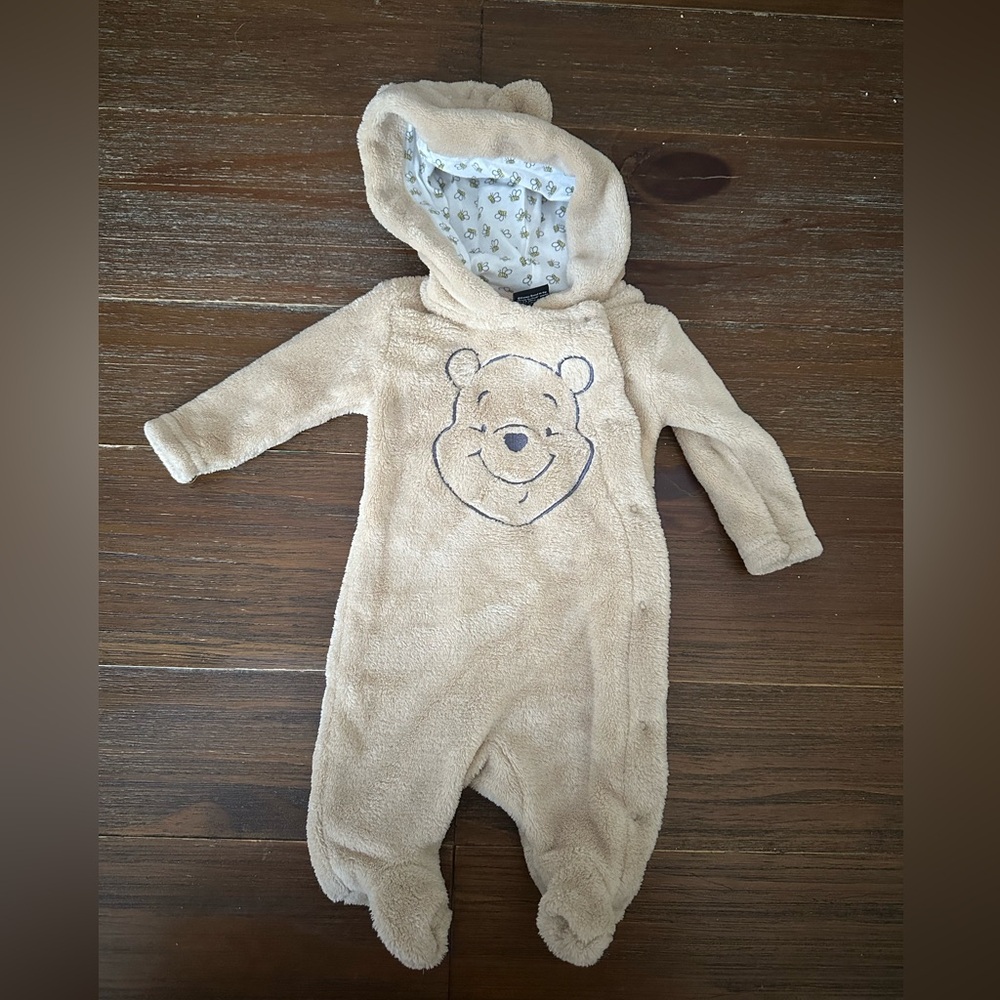 Plush Winnie the Pooh Hooded One-Piece Romper
